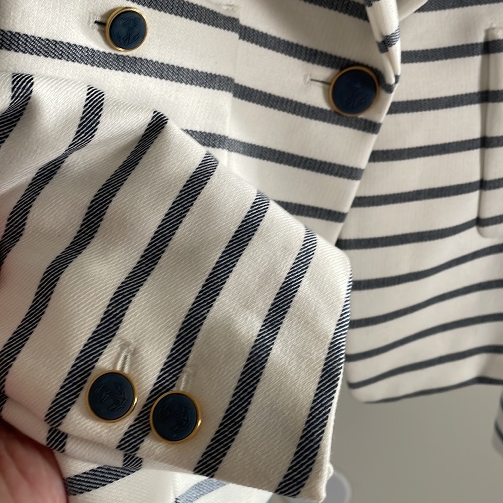 Zara Basic Striped One Button Jacket - Picture 4 of 5
